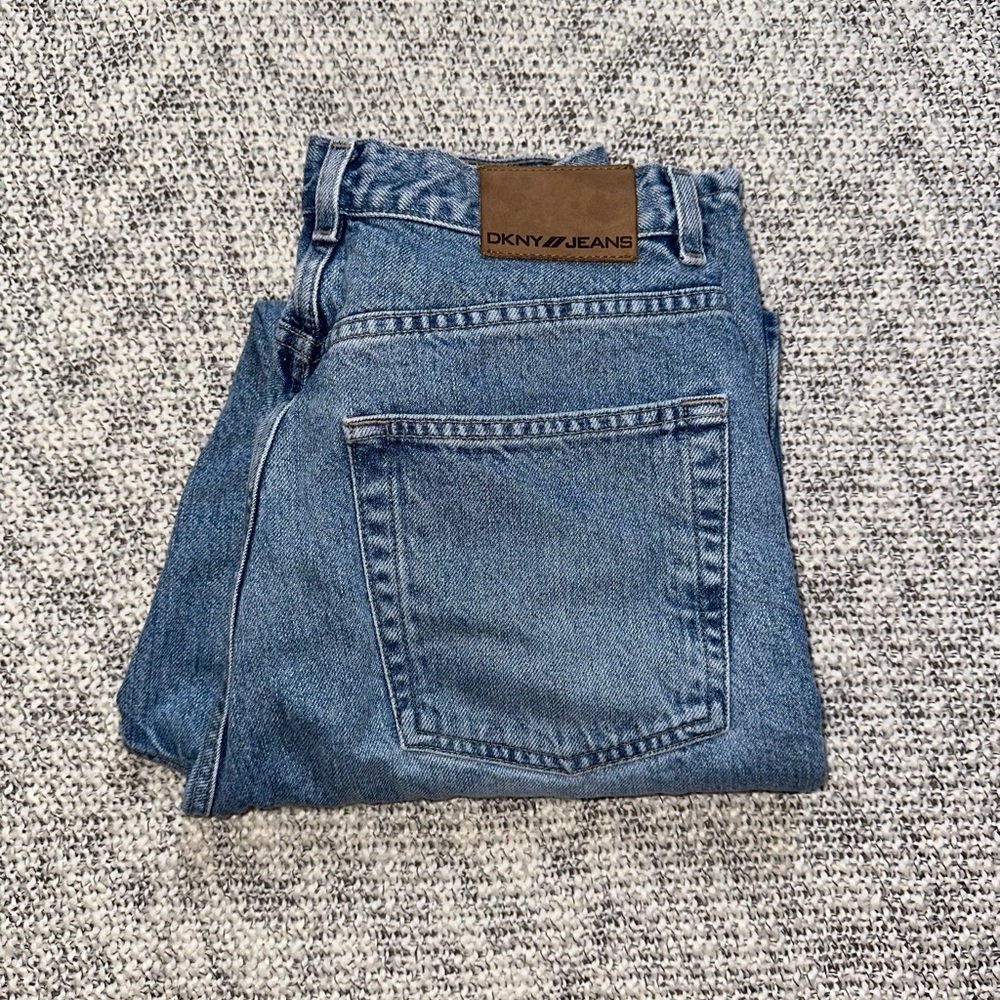 DKNY light wash mom jeans